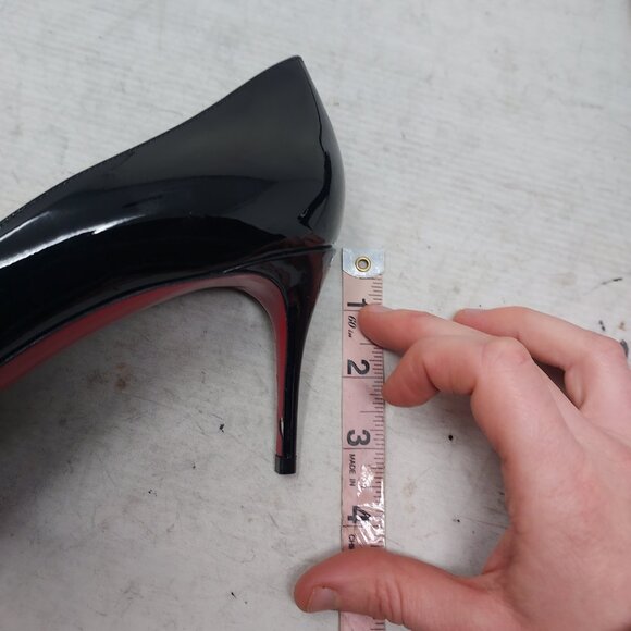 Christian Louboutin Kate Black Patent Heel Pump Shoe - Picture 10 of 11